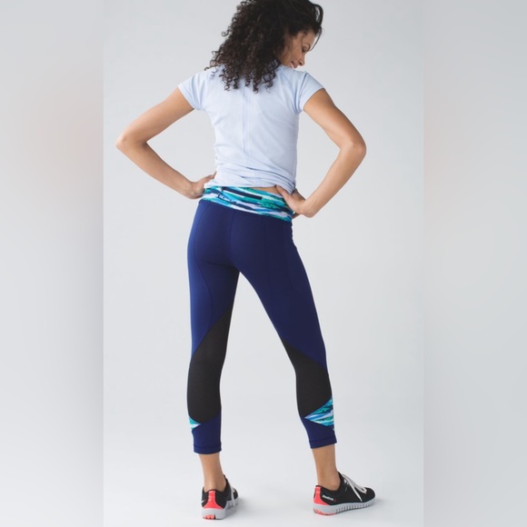 Lululemon Pace Rival Crop Leggings Blue size 4 - Picture 1 of 10